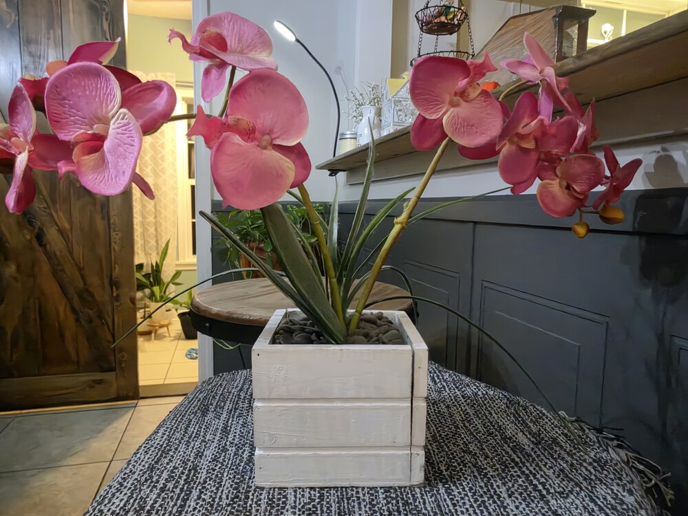 Pink Faux Orchid Floral Arrangement